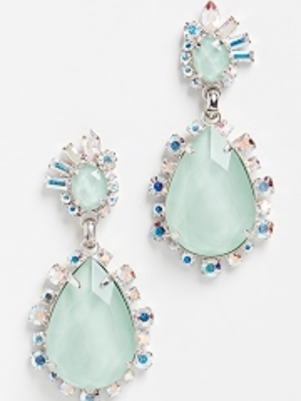 Elizabeth Cole Lenny Earrings Pastel Teardrop Crystal Drop Earrings NIB